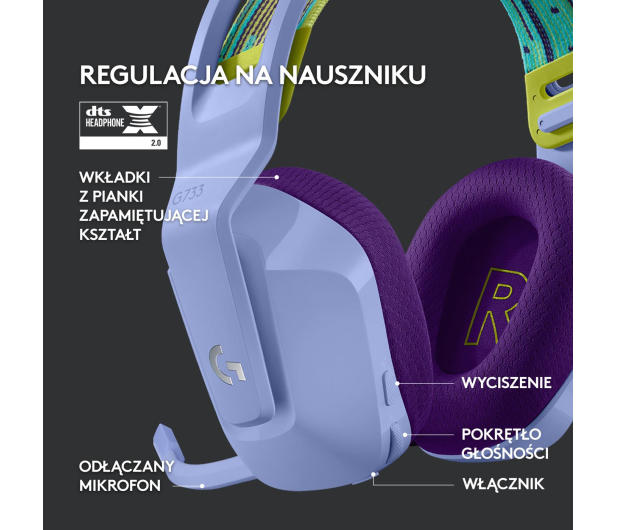 Logitech G733 Lightspeed lilac - 594941 - zdjęcie 10